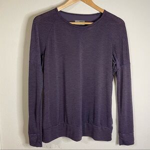 Lija Long Sleeve Golf Shirt Racerback Open Detail Muted Stripe Size XL